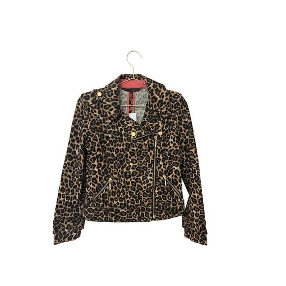NWT WHBM leopard moto jacket sz 0 - Picture 2 of 10